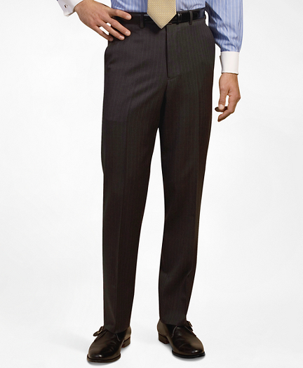 Plain-Front Suiting Essential Stripe Trousers