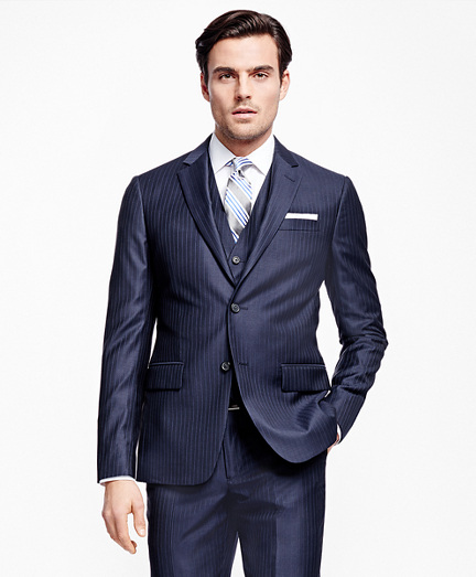 Milano Fit Three-Piece Stripe 1818 Suit