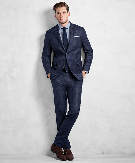 Golden Fleece Blue and Navy Plaid Suit