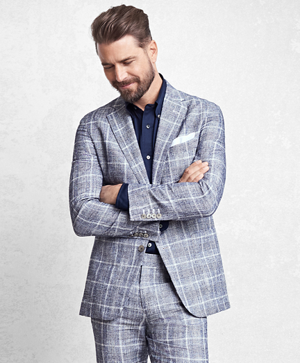 Golden Fleece Navy Glen Plaid Suit