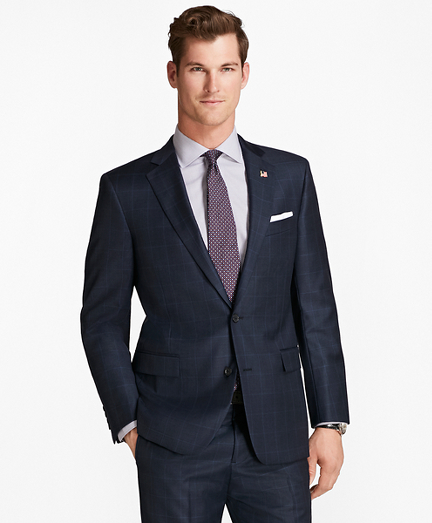 Regent Fit Saxxon Wool Tic with Windowpane 1818 Suit
