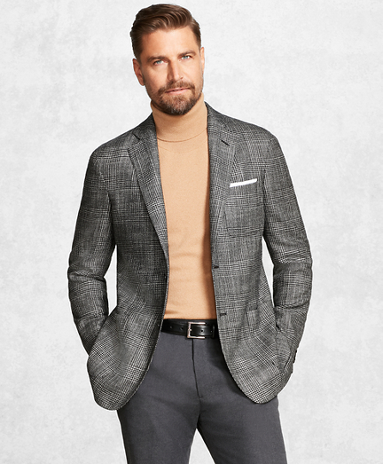 Golden Fleece® BrooksCloud™ BlackandWhite Plaid Sport Coat Brooks