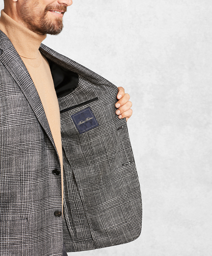 Golden Fleece® BrooksCloud™ BlackandWhite Plaid Sport Coat Brooks
