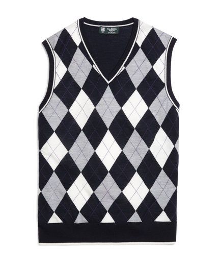 black and white argyle sweater vest