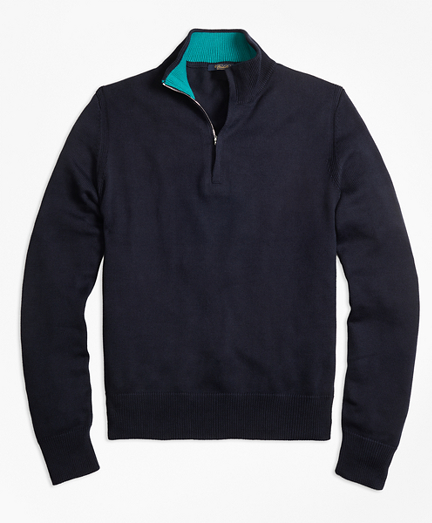 sweater zip cotton half sea island