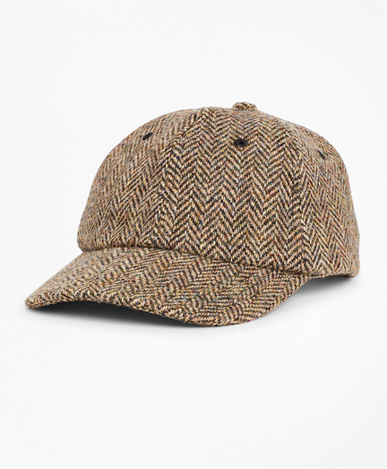 Heritage Traditions Brown Herringbone Tweed Baseball Skip Cap Hat