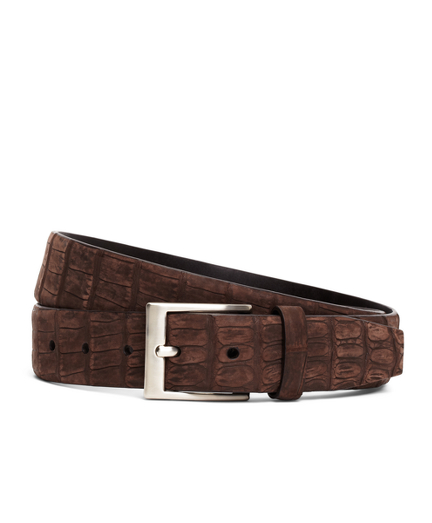 Sueded Crocodile Leather Belt