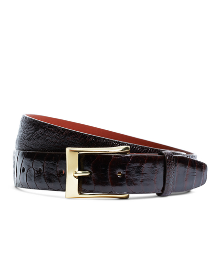 Brown Ostrich Leather Belt