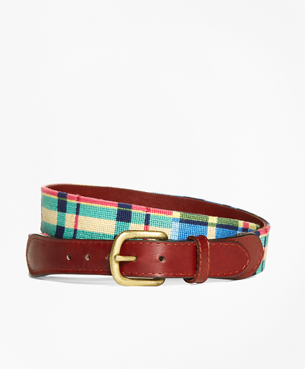 Needlepoint Patchwork Madras Belt