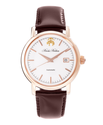Round Watch with Calfskin Band