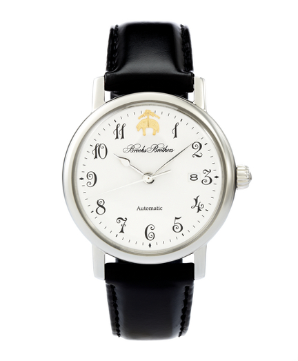 Round Watch with Calfskin Band
