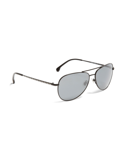 Black Metal Aviator BB#1 Stripe Arm Sunglasses