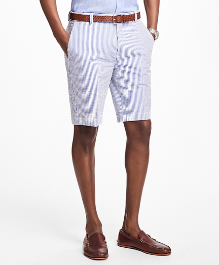 Classic Stripe Seersucker Bermuda Shorts