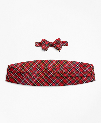 Stewart Tartan Bow Tie and Cummerbund Set