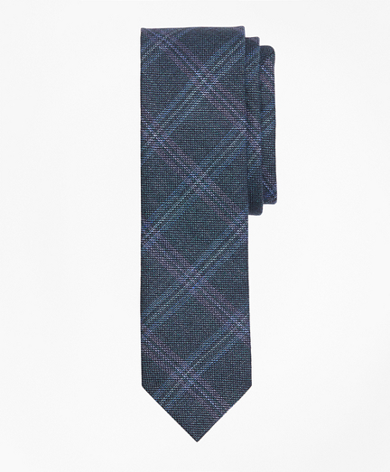 Windowpane Wool-Linen Twill Tie
