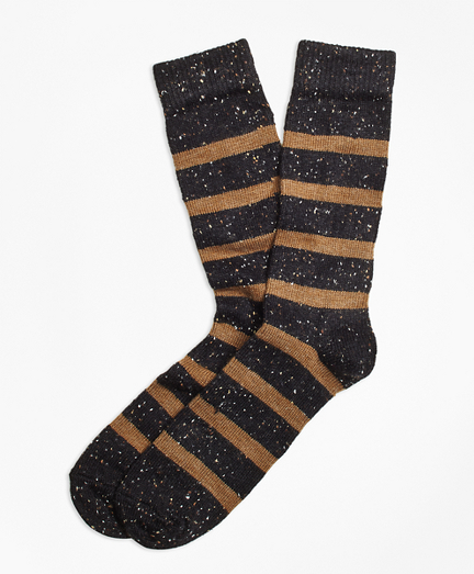 Striped Donegal Wool Crew Socks