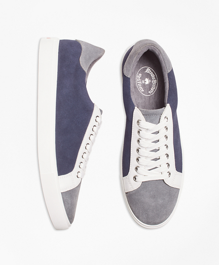 Color-Block Suede Sneakers