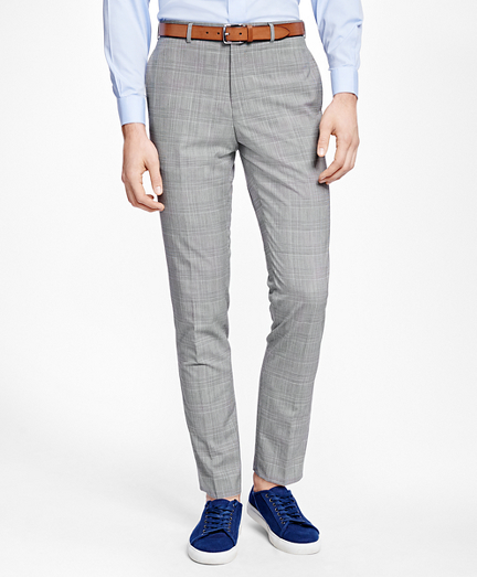 Black and White Plaid Suit Trousers