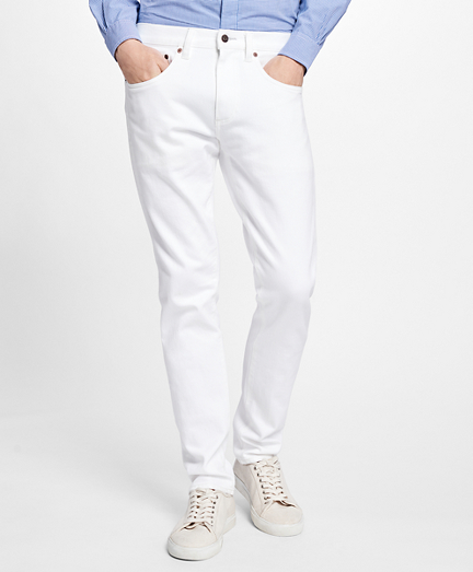 116 Slim Fit White Denim Jeans
