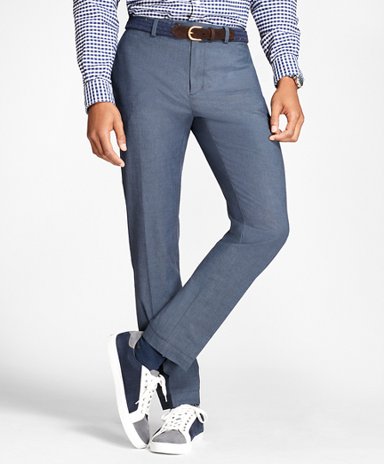 Slim-Fit Stretch-Cotton End-On-End Pants