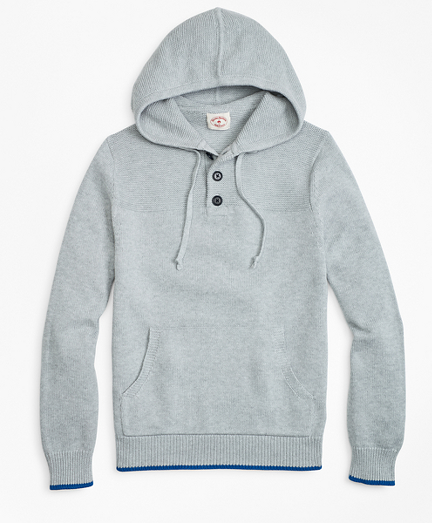 Brooks Brothers Cotton Heavy-Knit Henley Hoodie