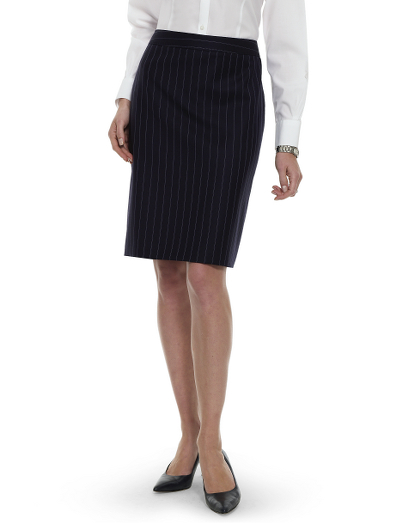 Widestripe Wool Skirt