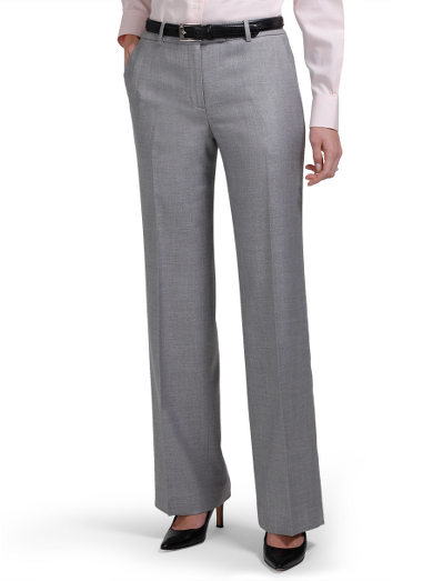 Bamboo viscose/silk/wool. Plain front with contoured waistband. Hidden hook and bar closure. Mother-of-pearl buttons. Center front zipper. Fully lined in Bemberg. Finished regular hem. Front-slant pockets and button-through back besom pockets. Inside waistband with tab closure. 32 1/2" inseam. Dry clean. Fabric woven in Italy. Imported.