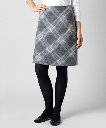 Shetland Wool Plaid Skirt