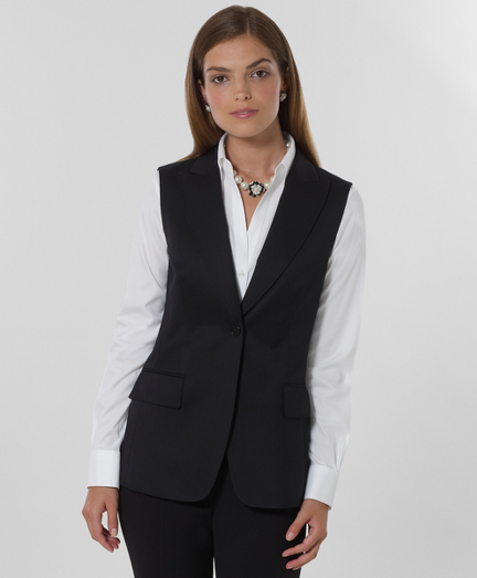 Petite Wool One-Button Vest