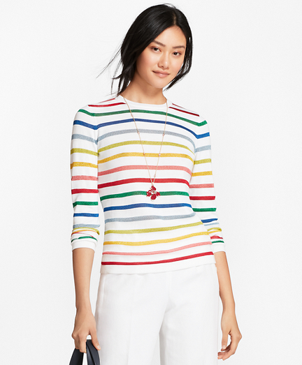 Shimmer-Stripe Sweater