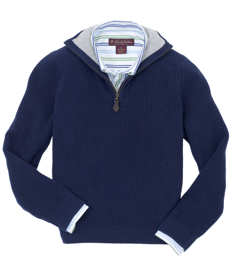 Supima� cotton. Contrast color and back neck. Fully fashioned. Machine wash. Imported.
