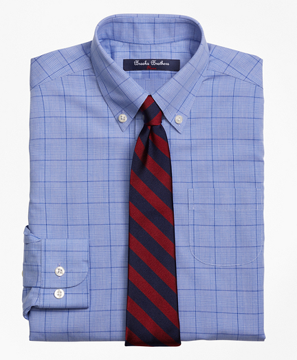 Cotton. Specially treated to resist wrinkles. Polo button-down collar. Long sleeve with barrel cuffs. Pucker-free seams. Machine wash. Imported.