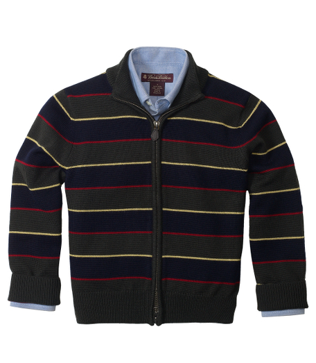 Merino. Fully fashioned for a perfect fit. Ribbed neck. Genuine leather zipper pull. Dry clean. Imported.
