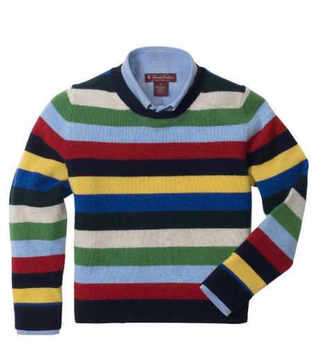 Lambswool crewneck. Ribbed neck. Fully fashioned. Hand wash or dry clean. Imported.