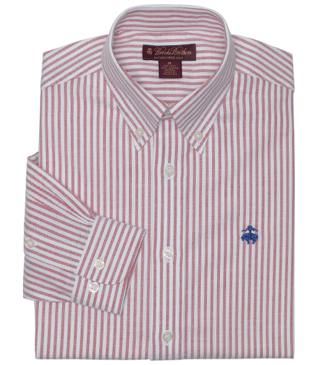 Pure cotton treated to resist wrinkles. Pucker-free seams look freshly pressed all day. Single-needle tailoring. Durable cross-stitched buttons. BrooksCool�  lightweight Supima� cotton with original button-down soft-roll polo collar and barrel cuffs. Machine wash. Imported.