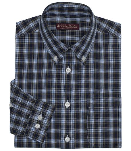 Authentic cotton madras fabric. Original Polo� button-down collar. Barrel cuffs. Logo buttons. Specially treated to resist wrinkles. Long sleeve. Chest pocket. Machine wash. Imported.
