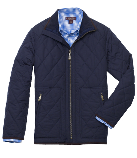 Polyester. Quilted exterior with zip-front and faux suede details. Fleece lined. Interior zipper. Dry clean. Imported.
