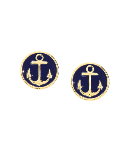 Anchor Earrings Navy
