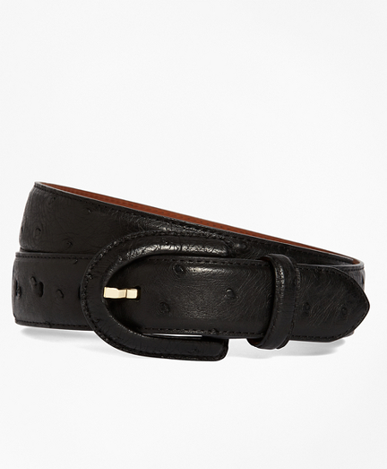 Women's Ostrich Covered Buckle Belt Brooks Brothers