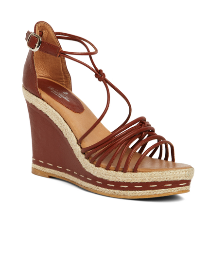 cognac wedge pumps