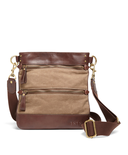 Waxed Cotton Canvas Crossbody Bag Tan