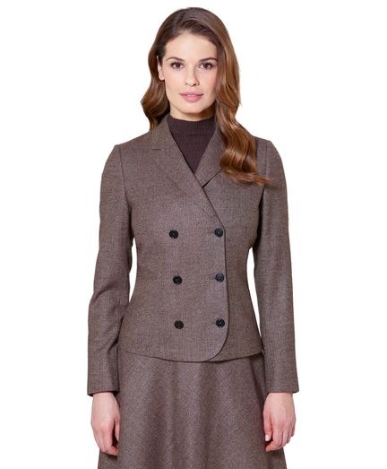 Wool Herringbone Double-Breasted Jacket