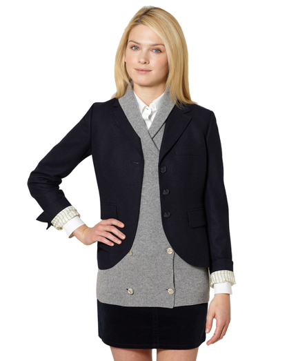 Lambswool Three-Button Twill Jacket