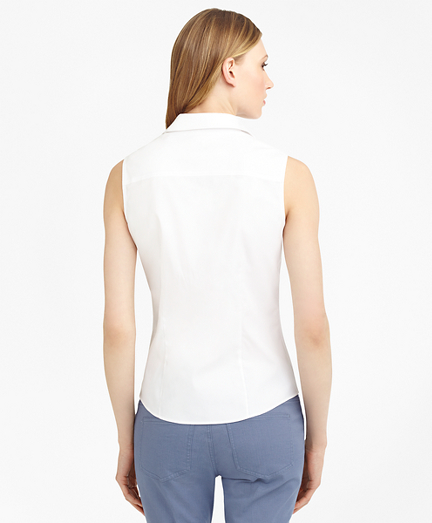 NonIron Fitted Sleeveless Dress Shirt Brooks Brothers