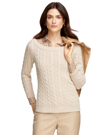 Cashmere Cable Boatneck Sweater