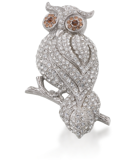 In an exclusive collaboration with the National Audubon Society, this exquisite pin is inspired by the renowned Birds of America Collection. Sterling silver with pave crystals. Presented in an elegant gift box. 2 1/4" long.  Imported.
