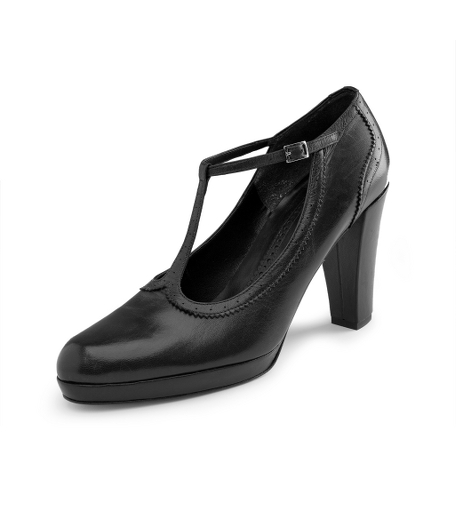 Calfskin. Leather lining and sole. 3 1/4" stacked heel. Made in Italy.