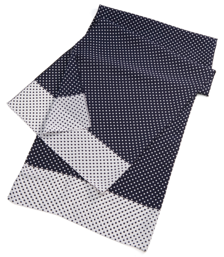 Silk. 28" x 55". Dry clean. Made in Italy.