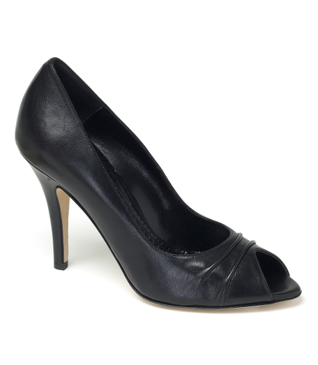 Genuine leather in a pleated design. Leather lining and sole. Covered leather 4" heel. Made in Italy.