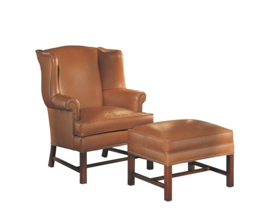 MONROE'S LEATHER OTTOMAN
